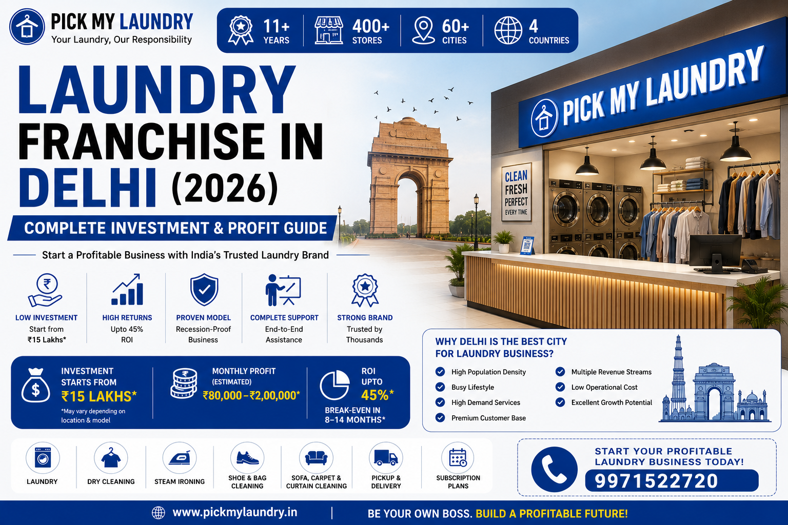 Laundry Franchise in Delhi (2026): Complete Investment & Profit Guide